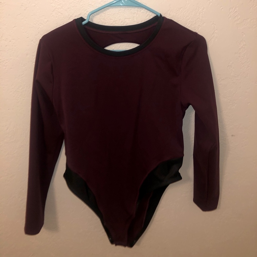 Fabletics maroon body suit